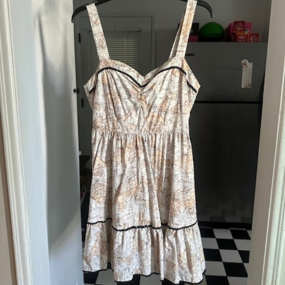World Map-patterned Sundress, Size L